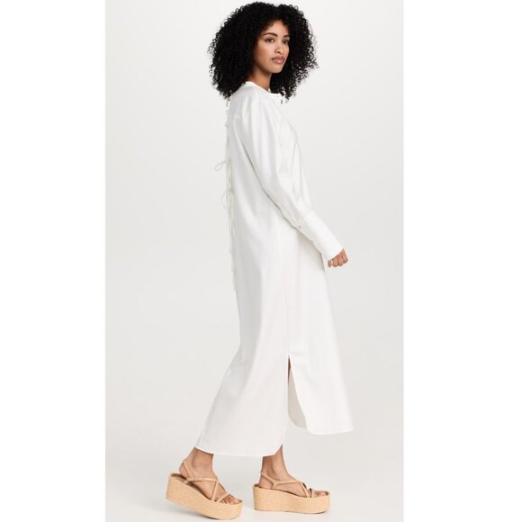 NWT 87Origins Linen Maxi Tunic Dress White Maxi Shirt Dress 100% linen caftan 6 - Picture 2 of 9